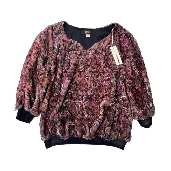 Diesel Women's F-Riga 3/4 Sleeve Sweatshirt V-Neck Sweater Size Small $248 Italy - Picture 14 of 16